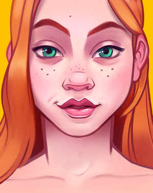 skinny, petite, redhead teen face