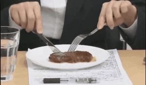 japanese eating meat with cum