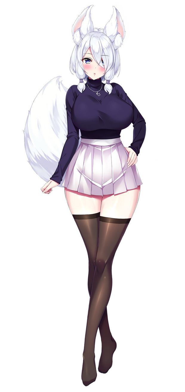 White hair / big boobs #4