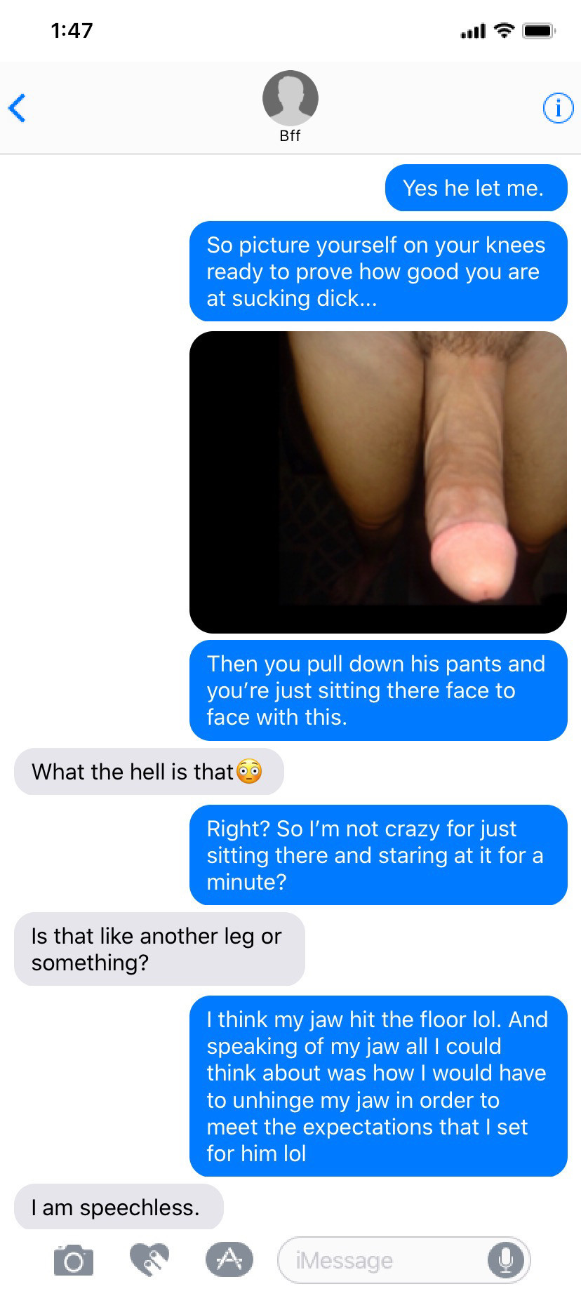 Showing off to her friend
