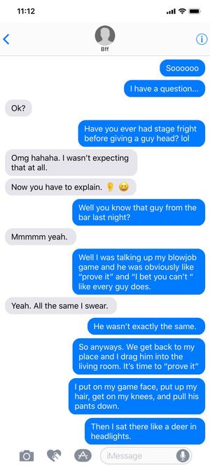 Showing off to her friend