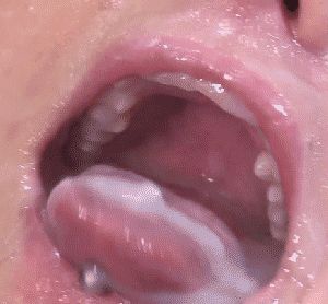 Mouthful of cum closeup