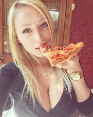 pizza and cleavage