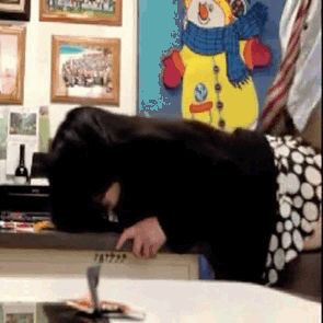 My wife loves coworker pinning her against the desk