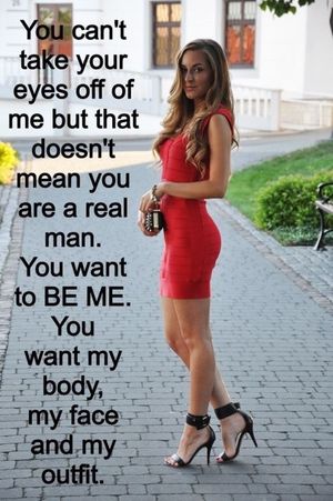 crossdresser feminized fem dom caption pics