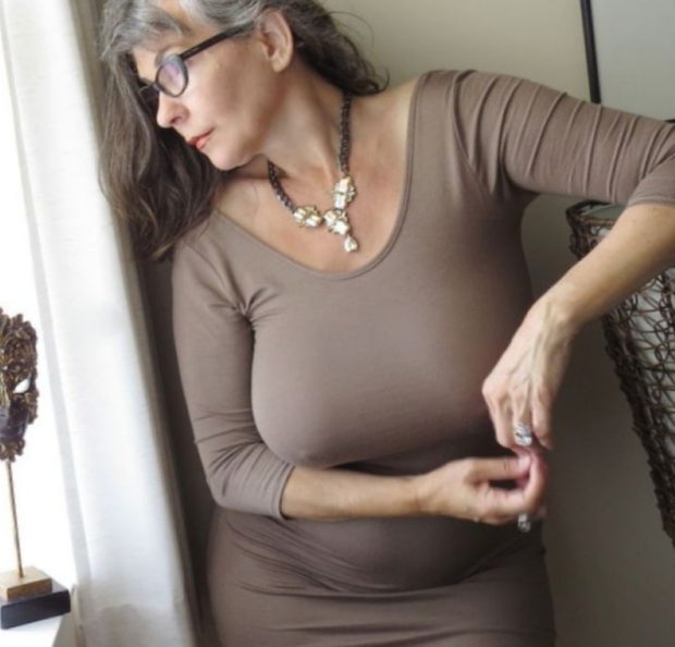 Petra hot in Brown Dress