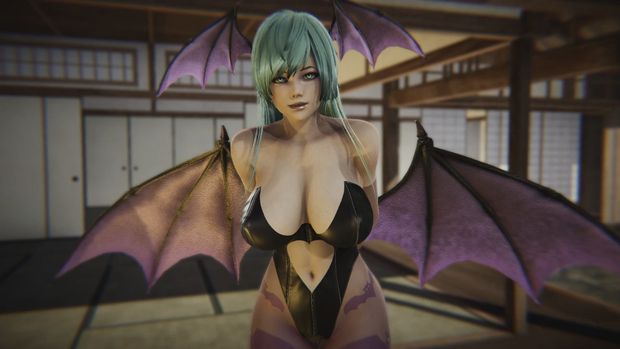 Darkstalkers clone sex - Morrigan Aensland x Morrigan Aensland (threesome, blowjob, handjob)