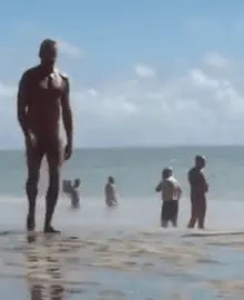Huge Cock on the Beach