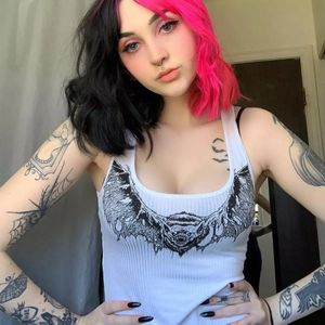 Hot goth with black and pink hair