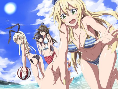 Atago, Haruna, Kongou and Shimakaze On Beach
