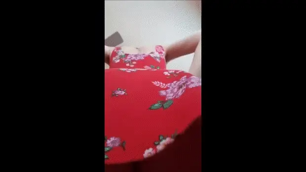 Quick Peak Under Her Red Skirt