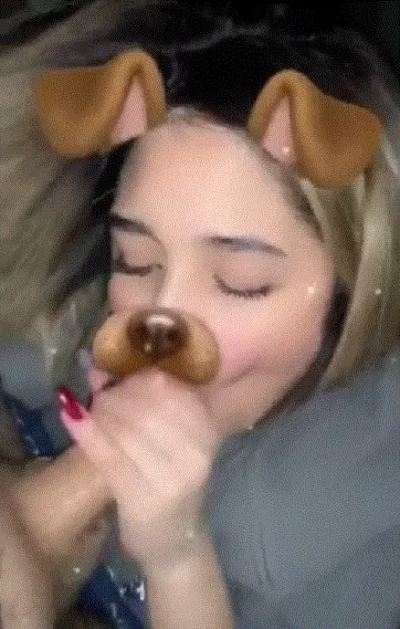 Slut slurps a big dick