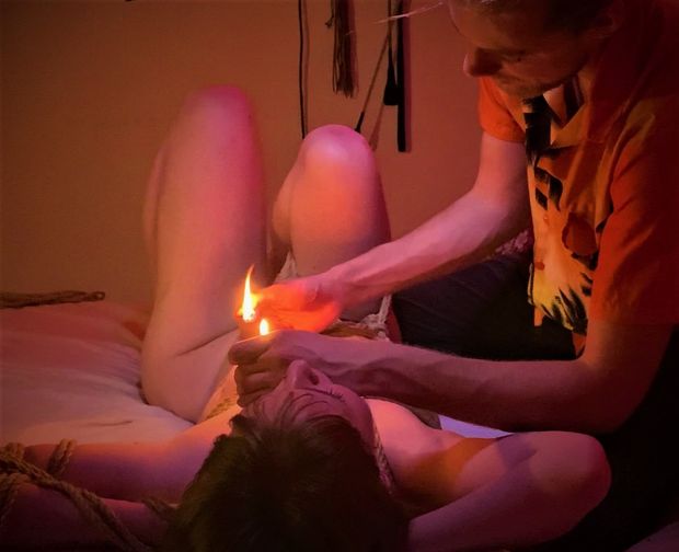 Double Candle Shibari Bondage Play