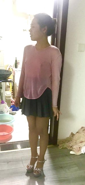 Wear on my sexy heels and wait for huge cock!