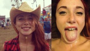 Cute ginger with and without facial