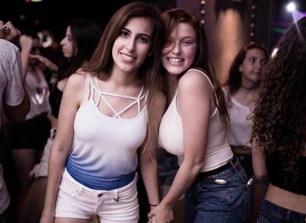 Gal on left thought she had big tits until she starting hanging around with a new friend.