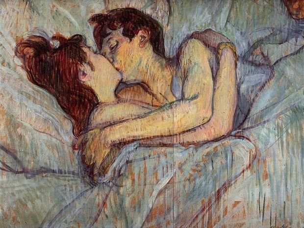 Henri de Toulouse-Lautrec  In Bed, the Kiss  (1892)
