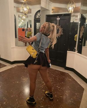 Blonde mini skirt