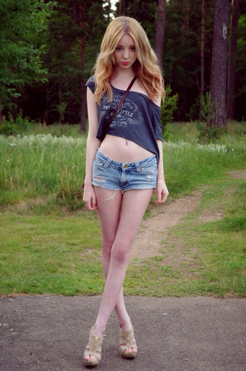 Beautiful babe in the park