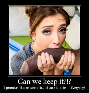 How your wife begs to keep her new big black cock.