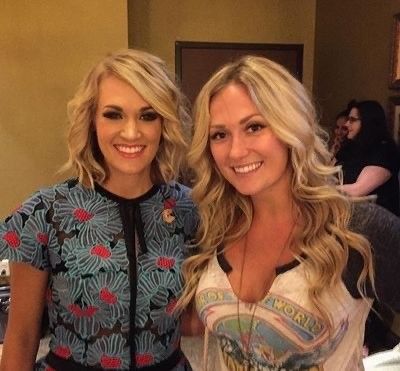 Carrie and a fan backstage