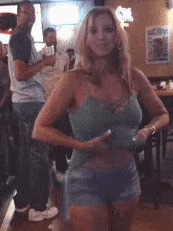 SHOWING THE GUYS HER NICE RACK