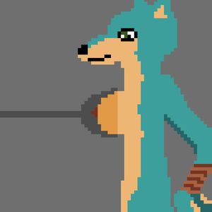 Furry fox blue bdsm milk machine gif