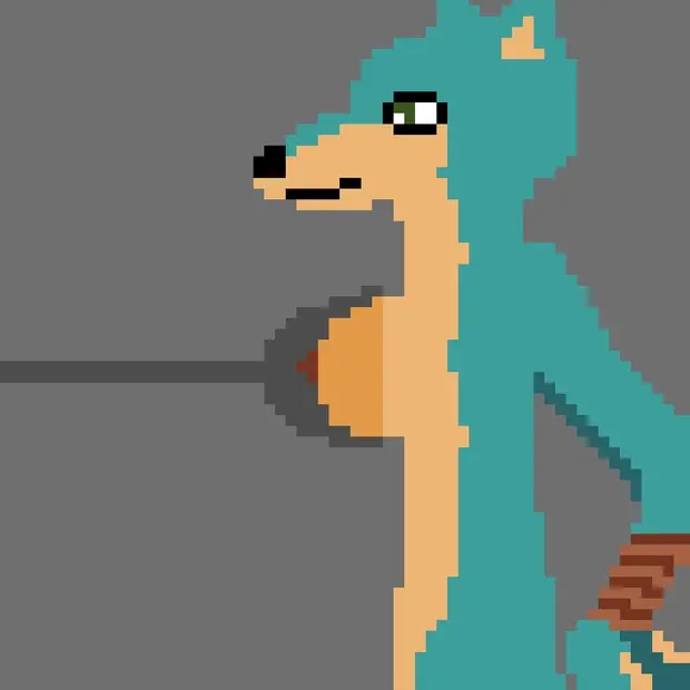 Furry fox blue bdsm milk machine gif