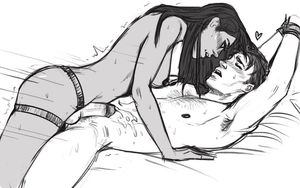 Beautifull Goddess pegging her slave