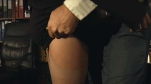 blonde wife serving her boss