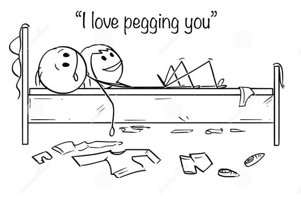 Cartoon pegging