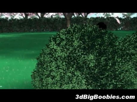 3D Busty Coed Outdoor Blowjob!