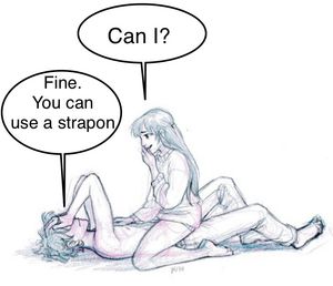 She wants to use a strapon dildo