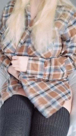 Huge tits jumping out of flannel