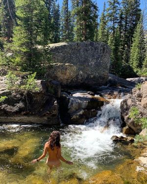 Perk of being out in the backcountry, no one is around to see you skinny dip