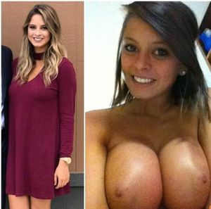 She always wears clothes to hide how big her tits are, but there is no hiding those.