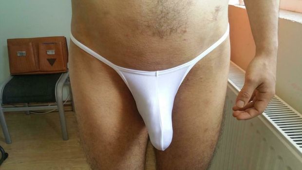 White panties on guy