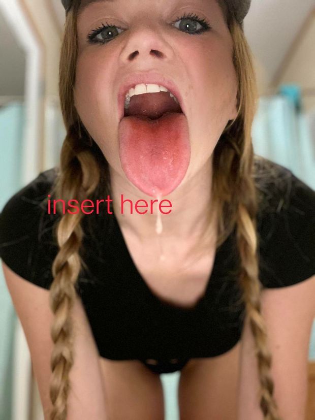 Chick waiting to get her skull fucked