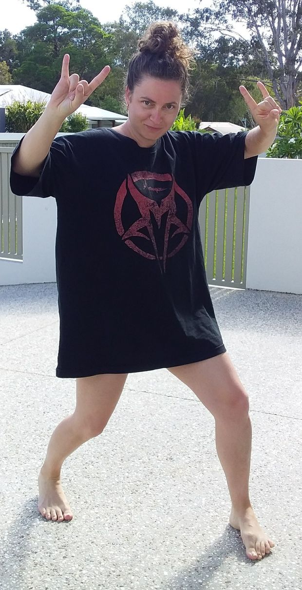 In my t-shirt with no panties on