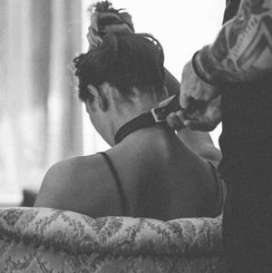 Getting collared before the fun starts..