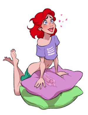 genderbent ariel cums between pillows