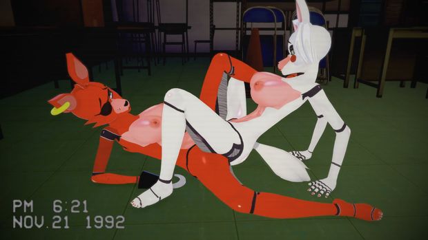 Five Nights at Freddy's Inspired - Lesbian Mangle x Foxy - Hentai