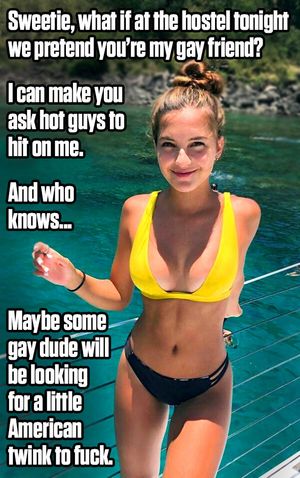 Honey, let's pretend you're my gay friend and let guys hit on us!