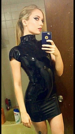 PVC dress selfie