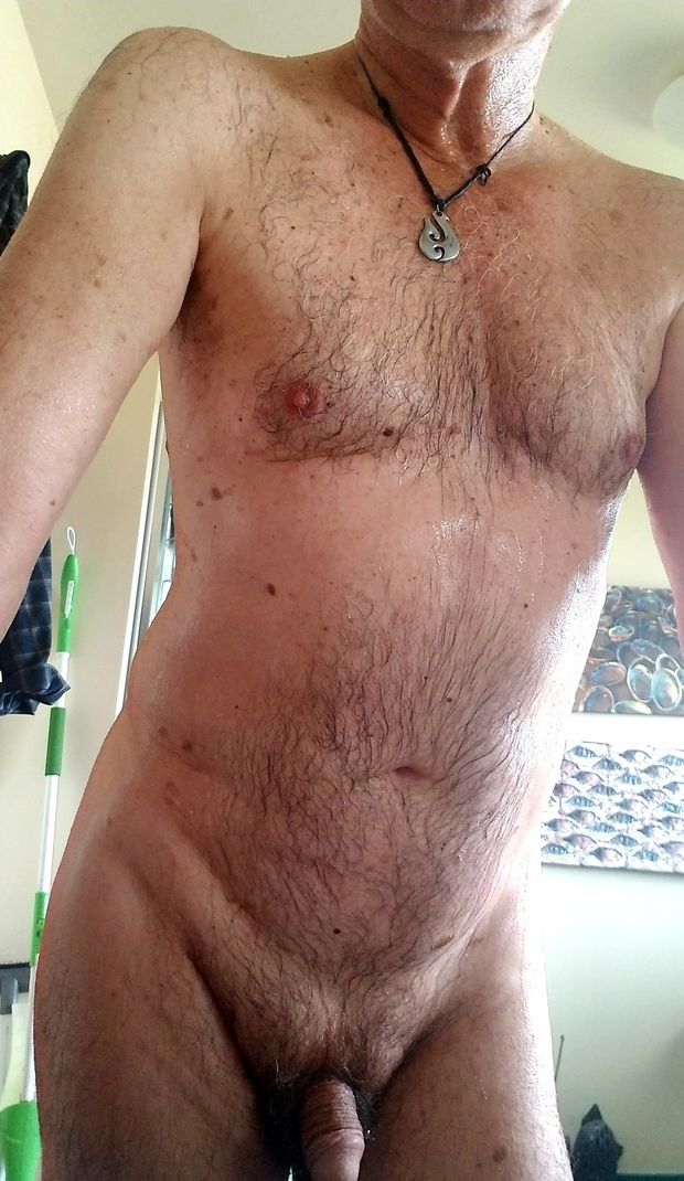 Male wet out of shower