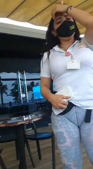 Voluptuous waitress