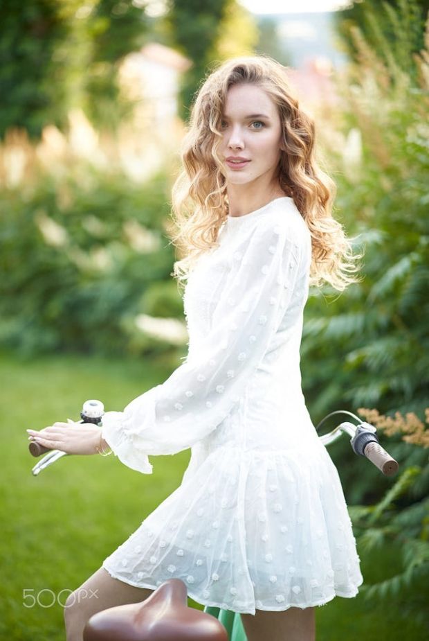 Blonde in White
