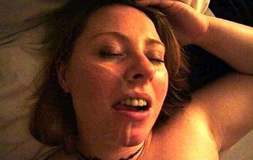 A stranger has cum on Katie's face