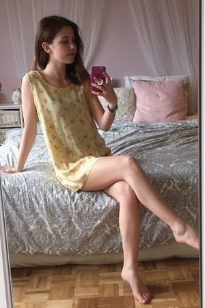 Great legs in a cute little dress