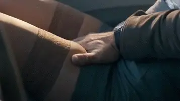 Between her legs